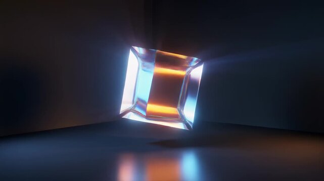 abstract geometric light cube rotation animation