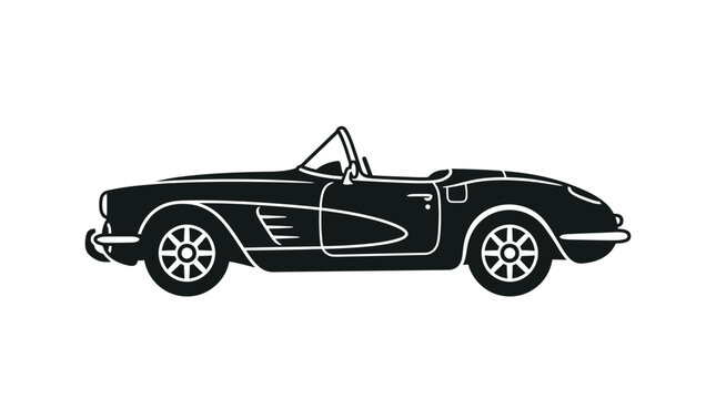 Classic convertible car side view silhouette.