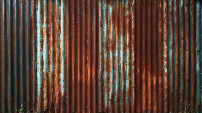 Rusty Corrugated Metal Wall Texture Background