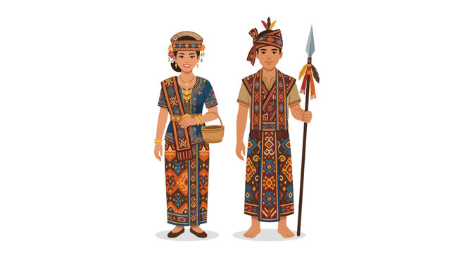 Couple wearing traditional ethnic Filipino indigenous cultural attire.