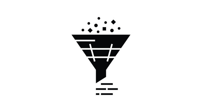 Funnel Shape With Falling Particles Black Silhouette