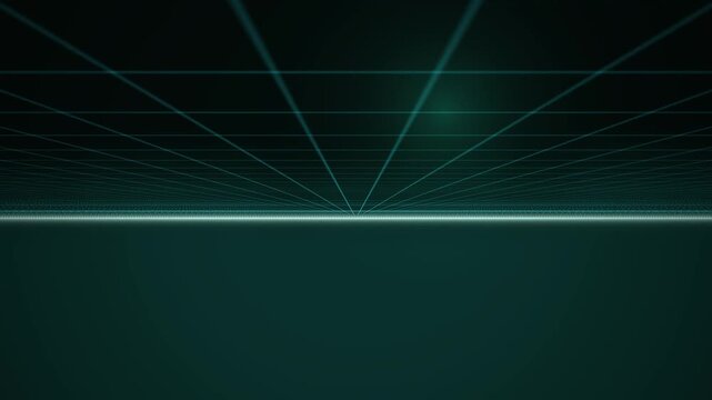 Retro 80s Synthwave Glowing Perspective Grid Horizon Background