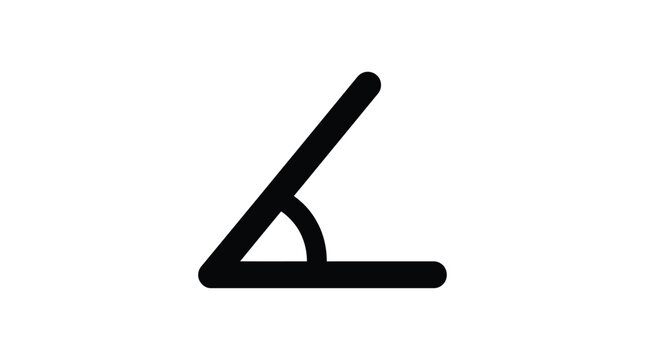 Right angle triangle silhouette on a white background
