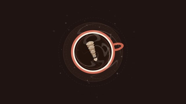 Multiple coffee cups pattern grid on dark backdrop