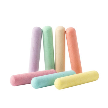 Un ensemble de craies color&eacute;es aux teintes pastel dispos&eacute;es sur un fond blanc pur, parfait pour des projets cr&eacute;atifs, scolaires ou artistiques n&eacute;cessitant des outils de dessin.