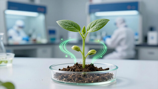 Plant Biotechnology Research with Glowing Genetic Alterations