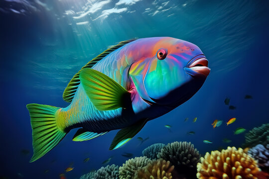 Ein farbenfroher Papageienfisch