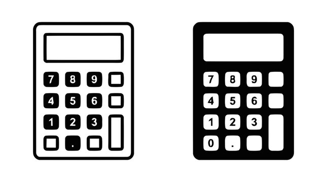 Vector illustration of calculator vector icons on a transparent background