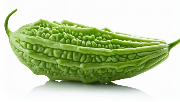 Fresh Green Bitter Melon Vegetable Isolated