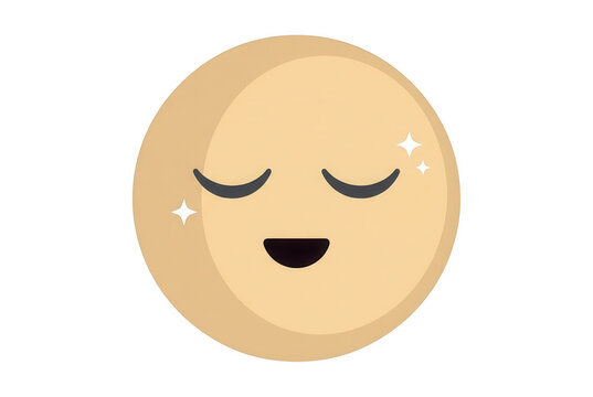 &Iacute;cone de rosto circular com express&atilde;o serena e olhos fechados, estilo minimalista e plano, ideal para representar calma, medita&ccedil;&atilde;o, paz interior ou bem-estar em designs digitais.