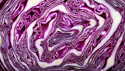 Obraz premium Red Cabbage Cross Section Texture Background
