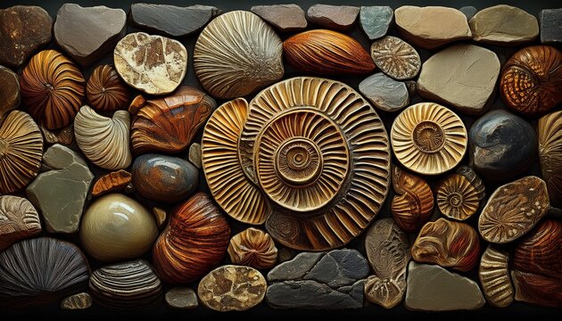 High Detailed Stone Fossils Background