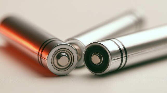 Rechargeable lithium battery cells from a disassembled pack, showing separated components for energy storage, electronic repair, recycling, maintenance and sustainable technology