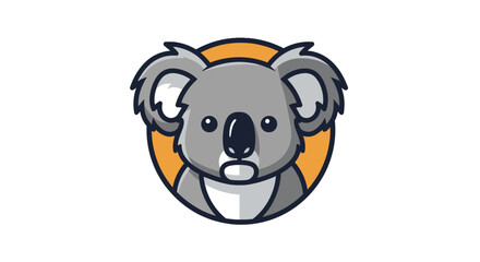 Cute Koala Head Emblem Isolated on White Background - Vector Art © Yesi