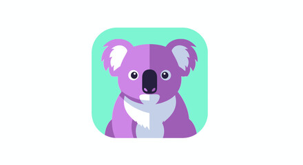 Obraz premium Cute Purple Koala Character Icon, Isolated on Transparent Background