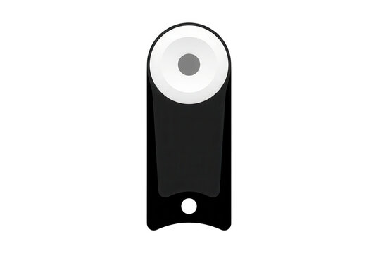 Icono de dise&ntilde;o plano de una c&aacute;mara web moderna o sensor de seguridad con lente circular sobre un fondo blanco aislado para interfaces digitales y aplicaciones tecnol&oacute;gicas.