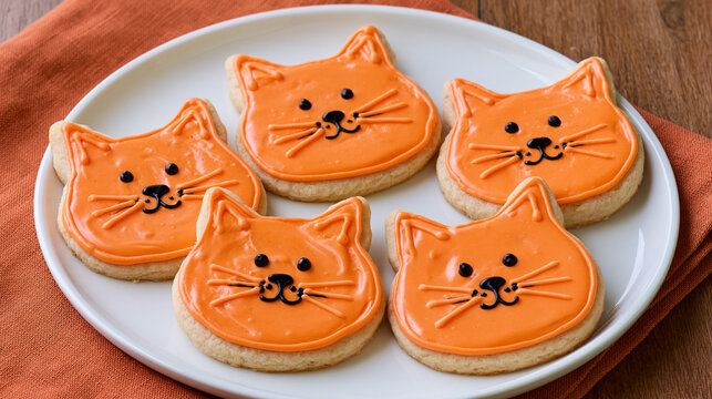  cat shaped cookies,halloween cookies