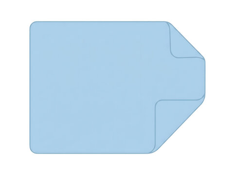 Icono de archivo de documento azul claro con una esquina doblada sobre un fondo blanco limpio, ideal para dise&ntilde;o de interfaz de usuario, aplicaciones m&oacute;viles y elementos de navegaci&oacute;n web.