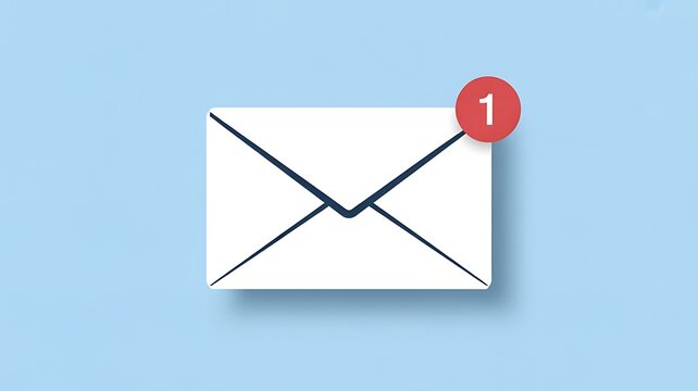 New email notification with envelope icon and unread message alert representing digital communication