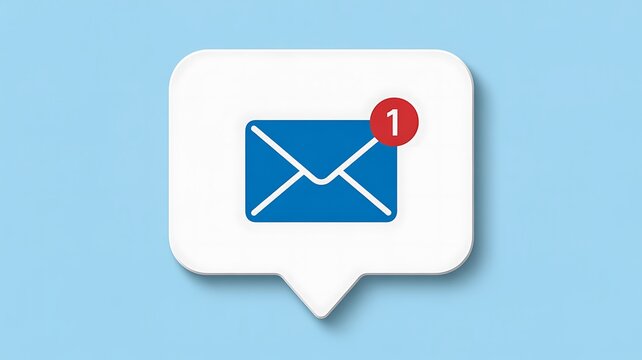 New email notification concept with envelope icon and unread message alert