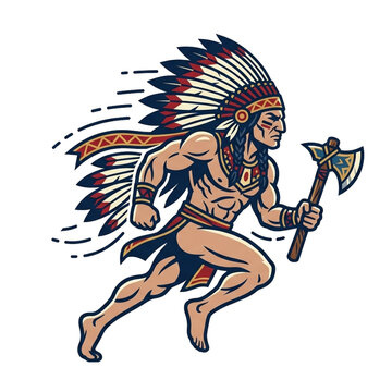 Indian chief Warrior vector