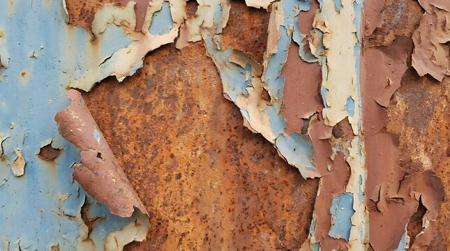 Weathered Rusted Metal Surface Texture Displaying Aged Peeling Paint Layers rusted metal rust peeling paint metal texture weathered surface iron texture corrosion distressed metal industrial