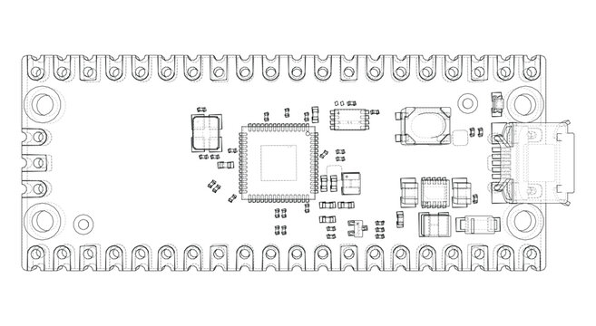 circuit board blueprint illustration. Vector