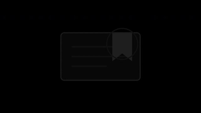 Black bookmark save symbol popping over a content card on transparent background