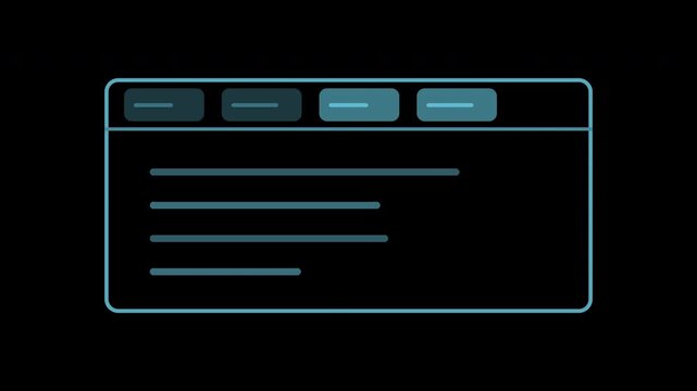 Blue browser tabs switching across a clean interface on transparent background