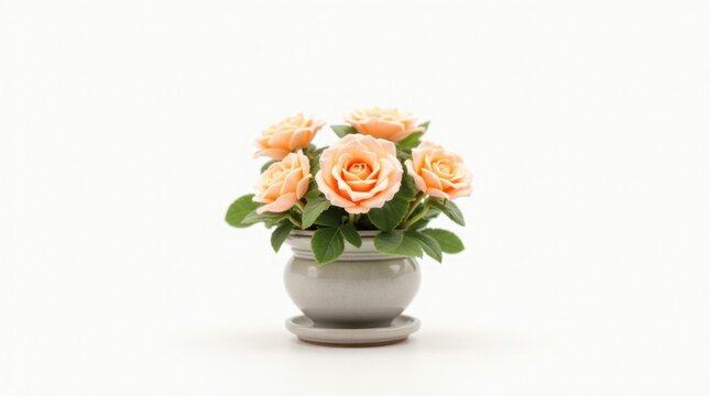 Rosal miniatura de floraci&oacute;n en maceta