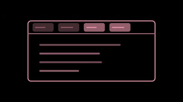 Pink browser tabs switching across a clean interface on transparent background
