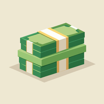 A neatly stacked pile of us dollar bills arranged. 