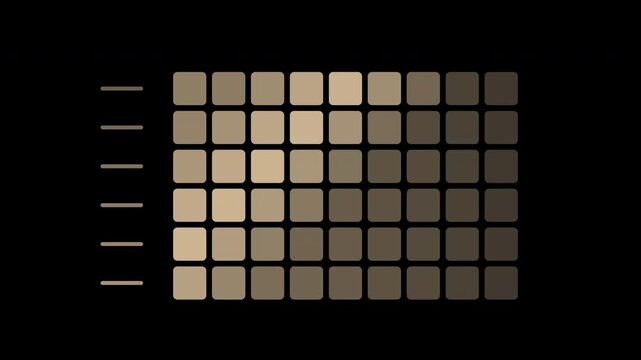 Beige cohort analysis matrix filling diagonally on transparent background