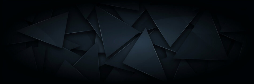 Dark abstract geometric triangular plates arranged in a textured pattern composition with abstract geometric triangular textured composition