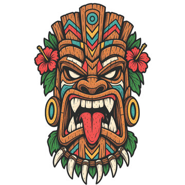 Tiki Mask Illustration vector