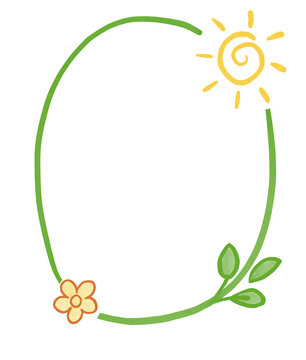 oval frame sun flower border