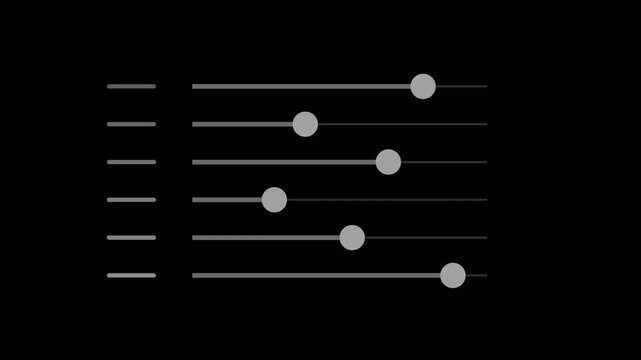 Gray dot plot rankings shifting across horizontal scales on transparent background
