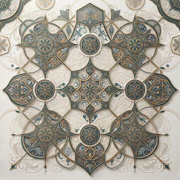 Elegant Ornamental Mandala Pattern with 3D Relief Texture and Intricate Gold Filigree Details Isolated as a High Quality Transparent Background PNG Design Element