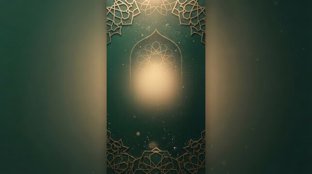 Vertical Islamic Geometric Pattern with Glowing Center Islamic pattern background