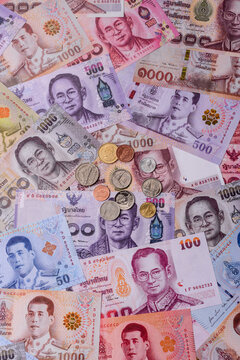 Thailand, Thai paper banknotes baht for settlements and financial transactions