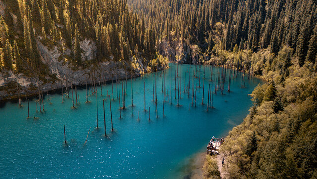 Lake Kaindy in Kazakhstan