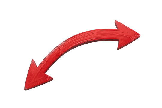 Double ended curved red arrow symbol