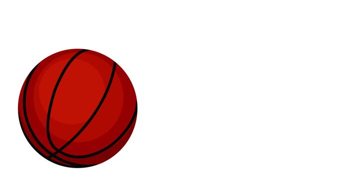 Basketball animation on a white background with copy space.