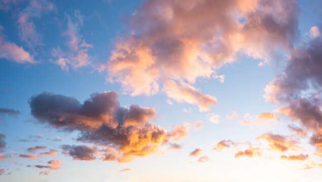 Beautiful colorful vibrant sunset sky for use as background