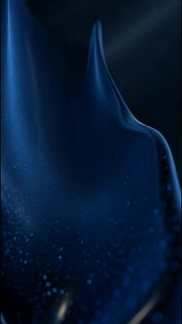 Flowing luxurious deep‑blue waves&mdash;smooth velvety curves mixed with sparkling crystal flecks and subtle pale golden streaks&mdash;create rich premium texture against shadowed background.