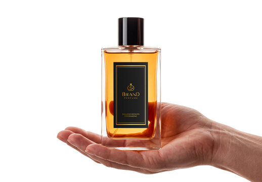 Perfume Bottle Mockup in Hand