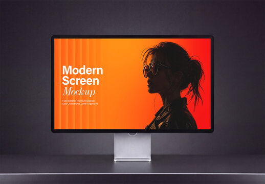 Modern Desktop Monitor Screen Mockup