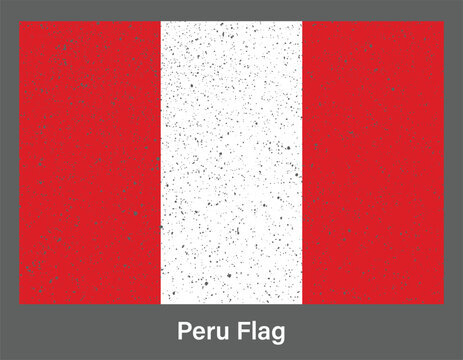 Grunge textured flag of peru