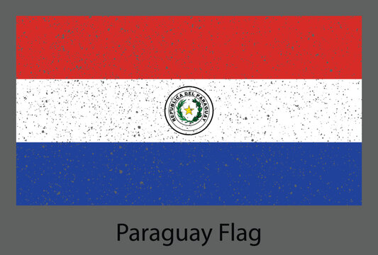Grunge textured flag of paraguay