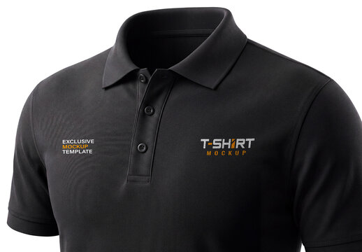 Black Polo T-Shirt Mockup
